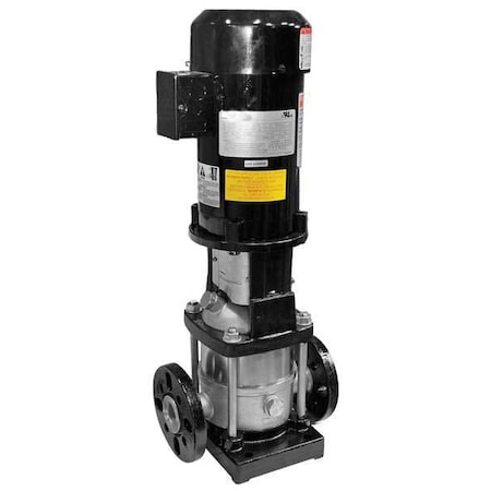 Booster Pump, 1 hp, 208 to 240/480V AC, 3 Phase, 1-1/4 in Flanged Inlet Size, 5 Stage