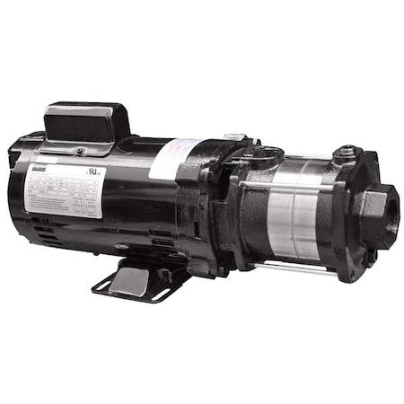 Booster Pump, 1/3 hp, 120/240V AC, 1 Phase, 3/4 in NPT Inlet Size, 3 Stage, 58 psi Max Pressure