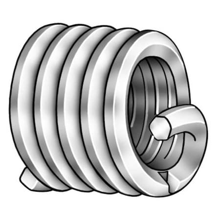 Tanged Helical Insert, Screw-Locking, 3/8"-24 Thrd Sz, 18-8 Stainless Steel, 10 PK