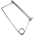 Single Wire Tab Lock Safety Pin, 1/4 in Dia, 3-1/2 in Lg, 0.091 in Wire Dia, 3-15/16 in Shank Lg, 1 PK