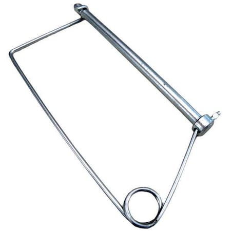 Single Wire Tab Lock Safety Pin, 1/4 in Dia, 3-1/2 in Lg, 0.091 in Wire Dia, 3-15/16 in Shank Lg, 1 PK