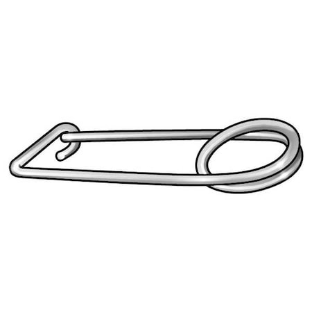 Coiled Tension Safety Pin, 3-3/4 in Lg, 0.148 in Wire Dia, 5-3/4 in Shank Lg, 10 PK
