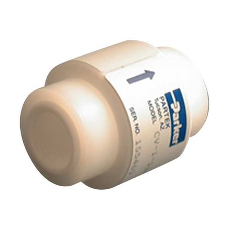 Check Valve, CV-1 Series, 1/4 in, FNPT x FNPT, Inline, PTFE Body
