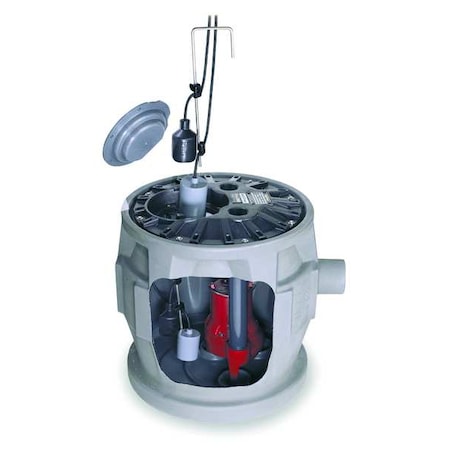 24" x 24" 4/10 HP 41.0 gal. Simplex Sewage System 115V