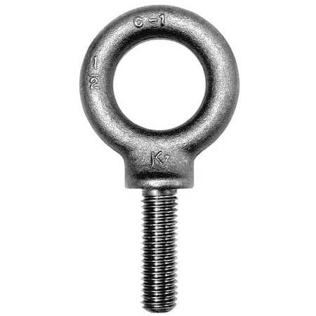Eye Bolt With Shoulder, 1-3/4"-5, 3-3/4 in Shank, 2-7/8 in ID, Steel, Plain