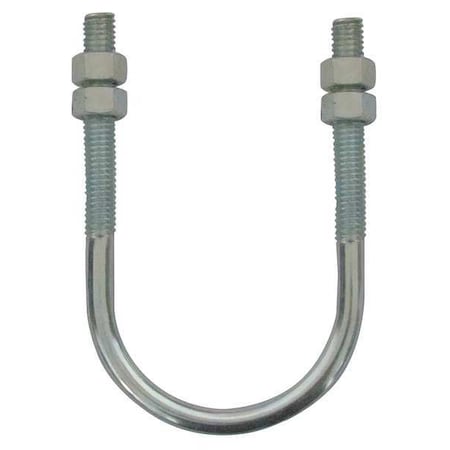 Round U-Bolt, 7/8"-9, 14 1/8 in W, 17 5/16 in H, Plain Stainless Steel