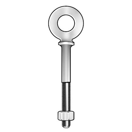 Eye Bolt With Shoulder, 7/8"-9, 6 in Shank, 1-3/4 in ID, Stainless Steel, Plain