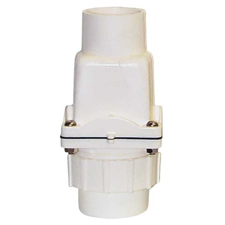 Check Valve with Union, Inline Swing, 2 in, Solvent Weld x Solvent Weld, PVC, 11.5 in
