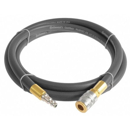 3/8" x 10 ft PVC Coupled Multipurpose Air Hose 300 psi GY