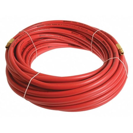 3/8" x 25 ft PVC Coupled Multipurpose Air Hose 300 psi, Red