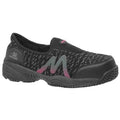 Women's Loafer Shoe, 7 1/2, Composite Toe, 3 1/2 in H, Black, 50180