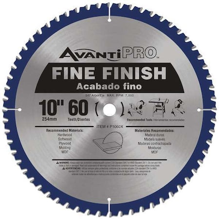 Circular Saw Blade,10 in Blade,60 Teeth