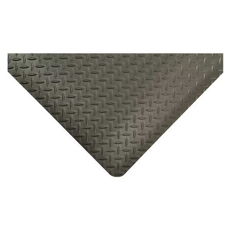 Antifatigue Mat, 15 ft. L x 3 ft. W, 9/16" Thickness, Vinyl, Diamond Plate, Black