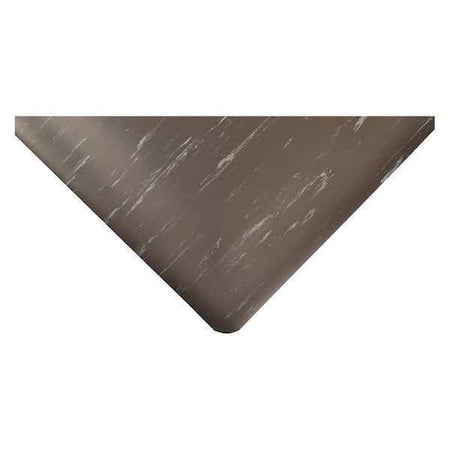 Antifatigue Mat, 12 ft. L x 3 ft. W, 1/2" Thickness, Vinyl, Marble, Black/White