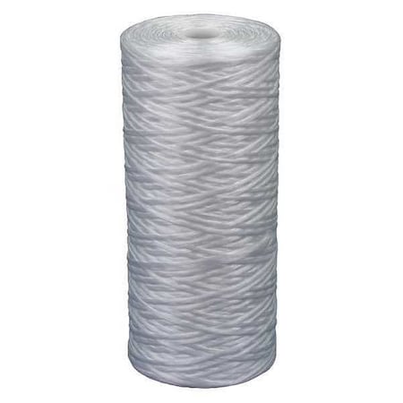 String Wound Filter Cartridge, 30 gpm, 50 Micron, 4-1/2" O.D., 9 7/8 in H