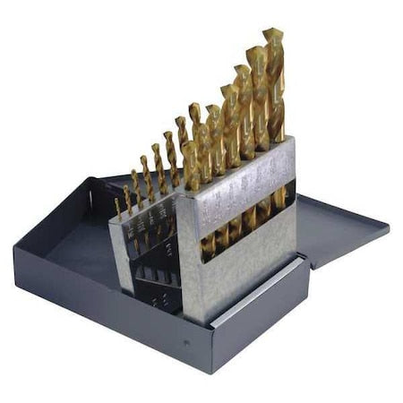 29PC 118 Degree General Purpose Jobber Length Drill Set Cle-Line 1898T TiN HSS RHS/RHC 1/16-1/2x1/64
