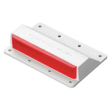 Raised Curb Marker, Plastic, 3 7/16 in Length, 4 in Width, 3/4 in Height, Red/White/Amber