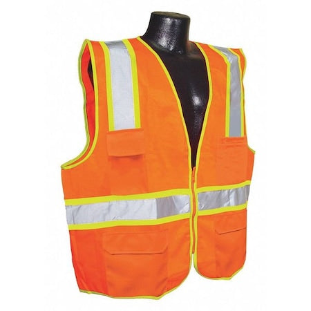 High Visibility Vest,Orange/Red,L