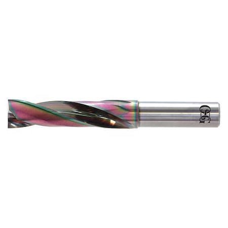 Flat Bottom Drill Bit, 1/8 in Size, 180  Degrees Point Angle, Solid Carbide, EgiAs Finish