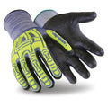 Hi-Vis Cut-Resistant Impact Coated Gloves, Cut Level A6 ,Polyurethane ,Foam ,S 1 PR