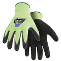 Hi-Vis Cut-Resistant Coated Gloves, Cut Level A9 ,Dipped ,Polyurethane ,Smooth ,L 1 PR