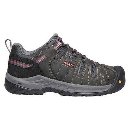 Women's Hiker Shoe, Leather, Mesh Upper, Steel Toe, 3 in H, Magnet/Rose, 1023232