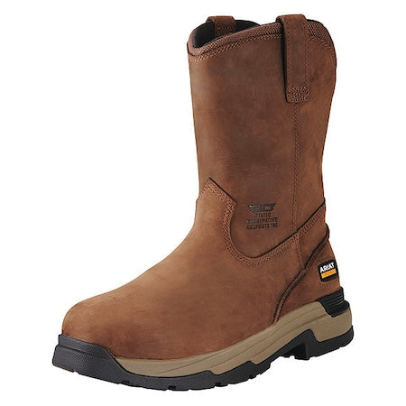 Men's Wellington Boot, 9, Composite Toe, 10 in H, Oily Distressed Brown, 10020094