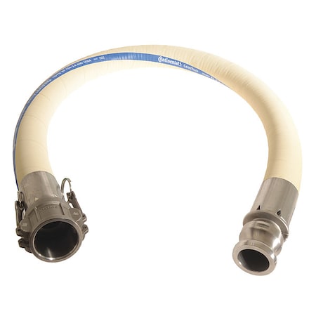 Food Grade Hose,1-1/2" ID x 5 ft.,White