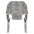 Cam and Groove Fitting, 304SS, D, 4" Coupler x 4" Female NPT