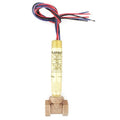 Mini-size flow switch, brass upper and lower body, 1/2" NPT, brass tee.