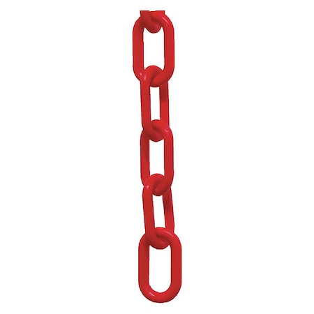 Plastic Chain, Red, 25 ft Length, Gloss