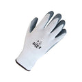 Coated Gloves, Foam Nitrile, Smooth, Palm, Not Rated Abrasion Level, Gray/White, M (8) 1 PR