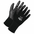 Nitrile Coated 15 ga. Gloves, Nitrile, Smooth, Palm, Not Rated Abrasion Level, Black, L (9) 1 PR