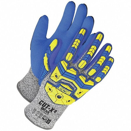 Cut-Resistant Impact Gloves, Cut Level A8 ,Dipped ,Nitrile ,Sandy ,2XL 1 PR