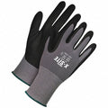 Coated Gloves, Foam Nitrile, Sandy, Palm, 4 Abrasion Level, Black/Gray, 2XS (5) 1 PR