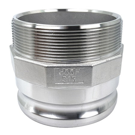 Cam and Groove Adapter, Threaded, SS