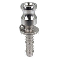 Cam and Groove Adapter, Hose Shank, SS