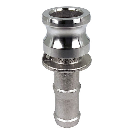 Cam and Groove Adapter, 3/4", 316 SS, Plug Length: 1-7/64"