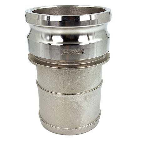 Cam and Groove Adapter, Hose Shank, SS