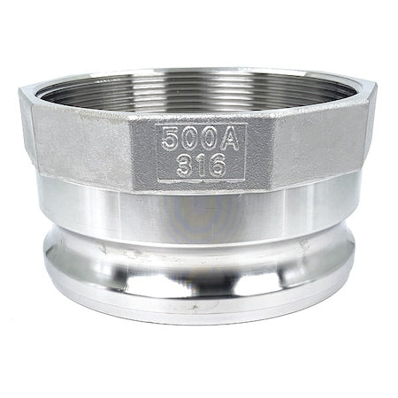 Cam and Groove Adapter, Threaded, SS