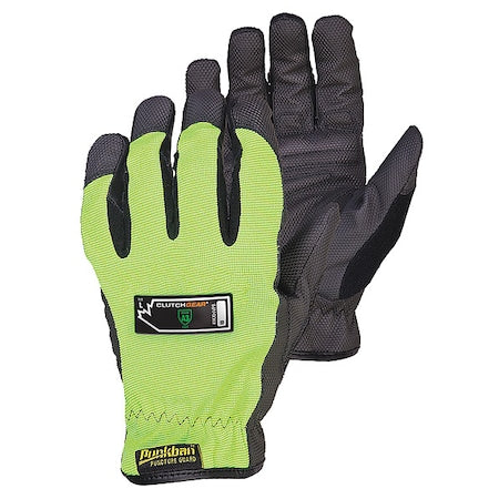 MXHV Mechanics Gloves, Synthetic Leather Palm, 2XL, Black/Lime