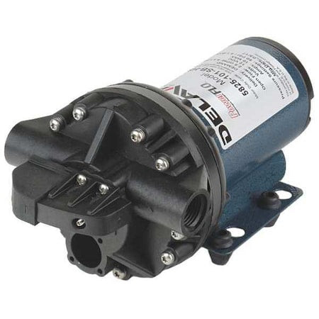 Diaphragm Pump, Polypropylene, Santoprene, 12VDC, 2.5 GPM 140 Degrees F