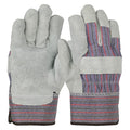 Economy Grade Split Cowhide Leather Palm Glove, Fabric Back, Gunn Cut, Wing Thumb, XL, 12PK
