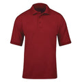 Men's Uniform Polo, 100% Polyester Pique, 3 Button, 1 Pocket(s), Red, L