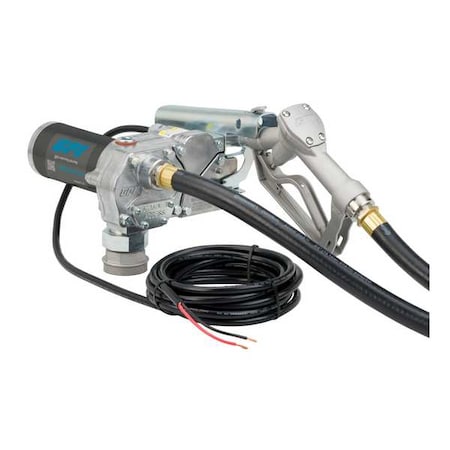 Fuel Transfer Pump, 12V DC, 15 gpm Max. Flow Rate , 1/5 HP, Cast Aluminum, 1 in NPT Inlet