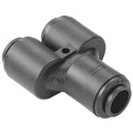 Push-Fit Union Fitting, 1/2 in x 3/8 in Tube Size, PVDF, Black