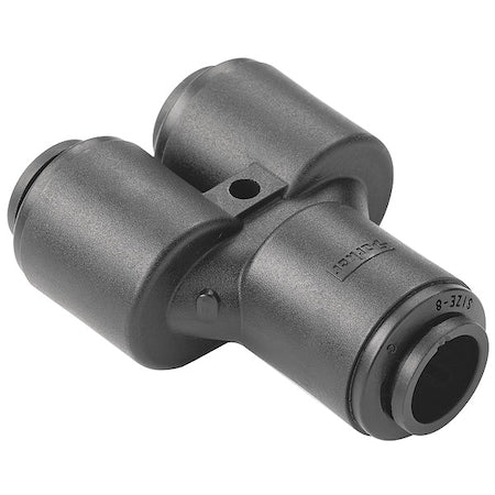 Push-Fit Union Fitting, 1/2 in x 3/8 in Tube Size, PVDF, Black