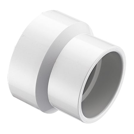 PVC Reducing Coupling, Socket, 4 in x 3 in Pipe Size