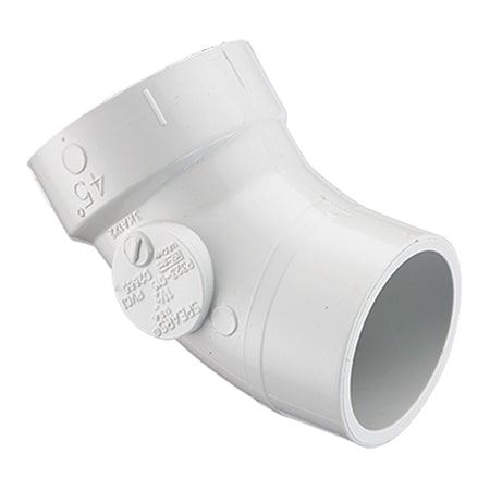 PVC Street Elbow, 45 Degrees, Socket, 3 in Pipe Size