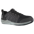 Women's Athletic Shoe, Steel Toe, Mesh Upper, Rubber Outsole, Lace Up, Black/Gray, 12 M